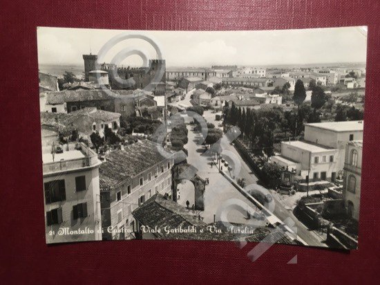 Cartolina Montalto di Castro - Viale Garibaldi e Via Aurelia …