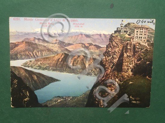Cartolina Monte Generoso e Lago di Lugano - 1909