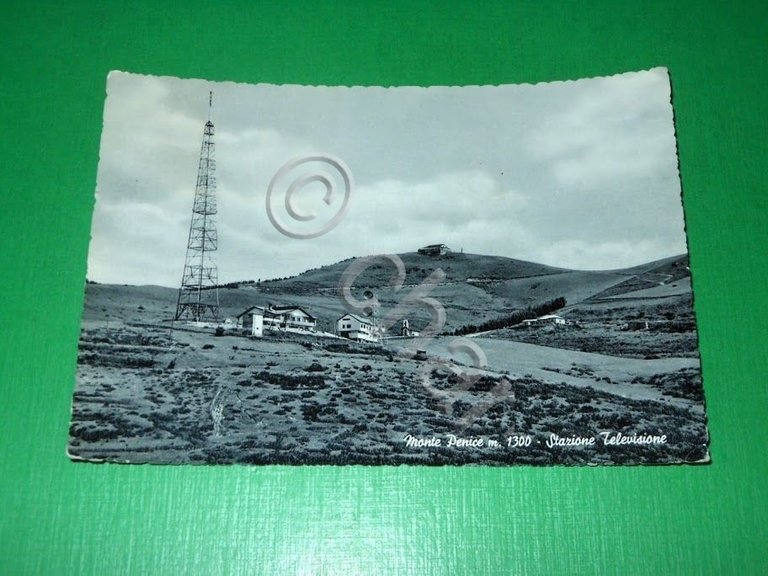 Cartolina Monte Penice - Stazione televisione 1956.
