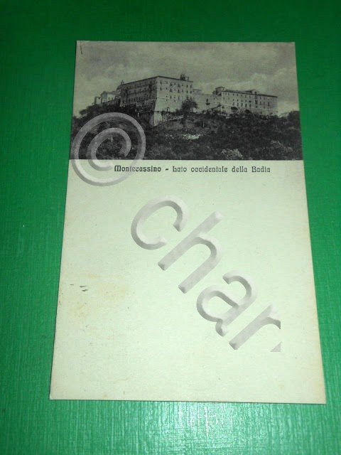 Cartolina Montecassino - Lato occidentale della Badia 1930.