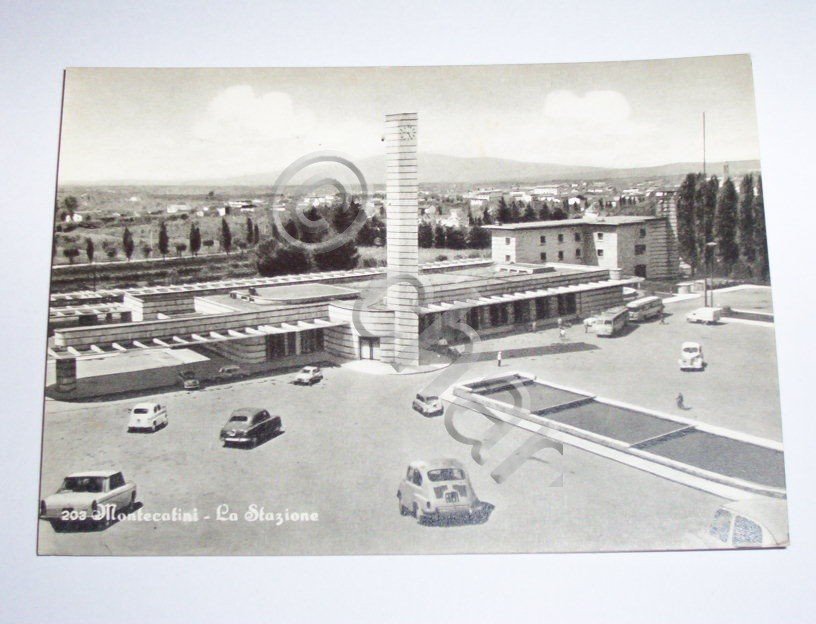 Cartolina Montecatini - La Stazione 1960 ca