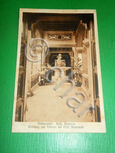 Cartolina Montecatini - Stab. Tamerici - Vestibolo con Fontana Romanelli …