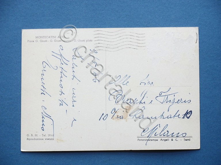 Cartolina Montecatini Alto - Piazza G. Giusti - 1966