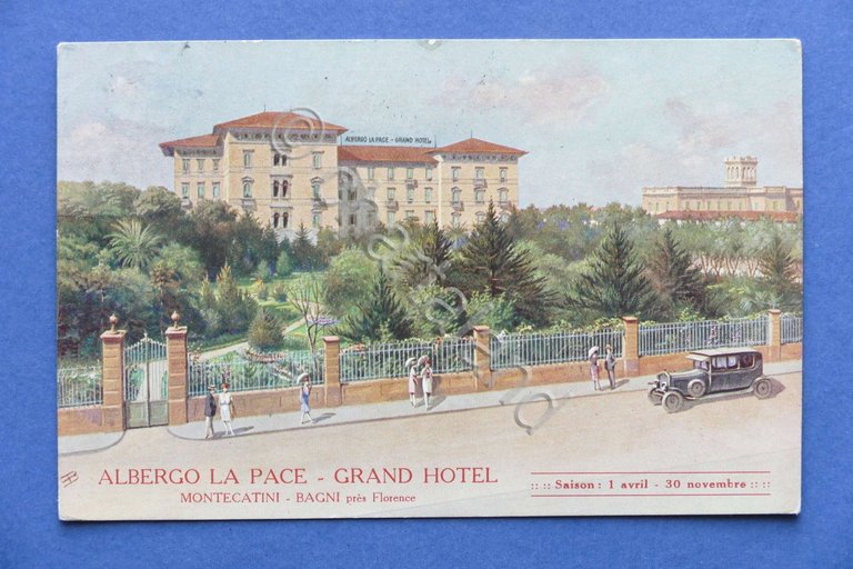 Cartolina Montecatini Bagni - Albergo La Pace - Grand Hotel …