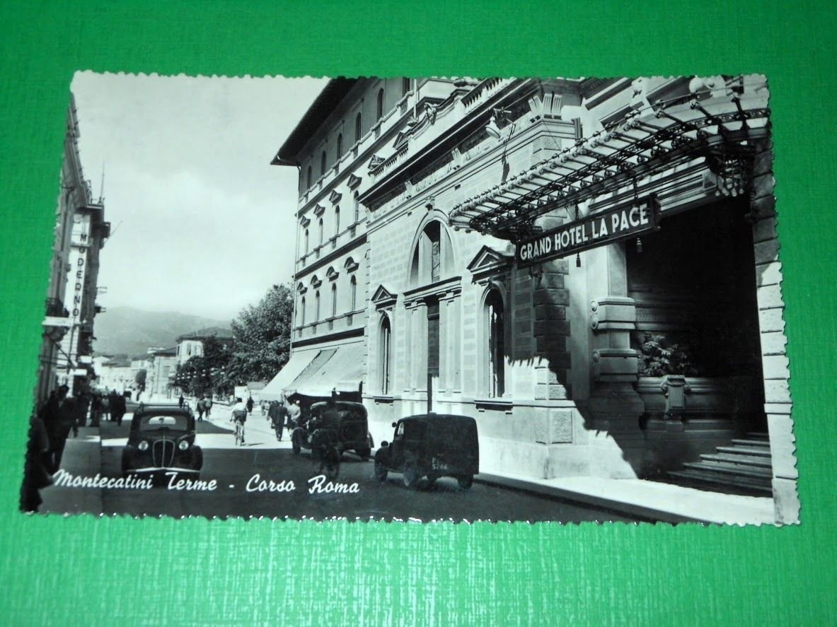 Cartolina Montecatini Terme - Corso Roma 1954.