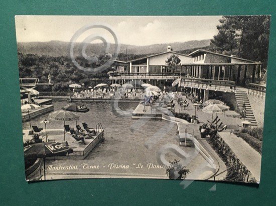 Cartolina Montecatini Terme - Piscina - Le Panieraie - 1950