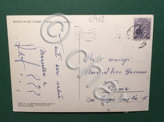 Cartolina Montecatini Terme - Piscina - Le Panieraie - 1950