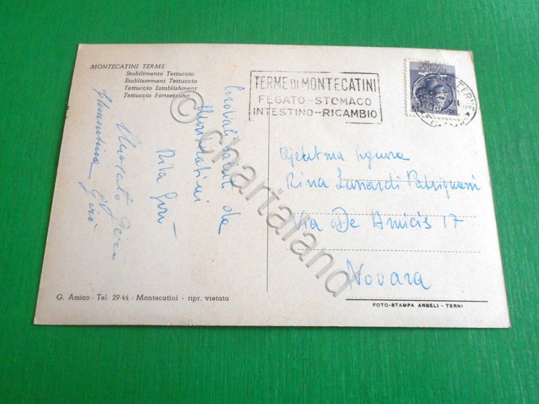 Cartolina Montecatini Terme - Stabilimento Tettuccio - 1950 ca.
