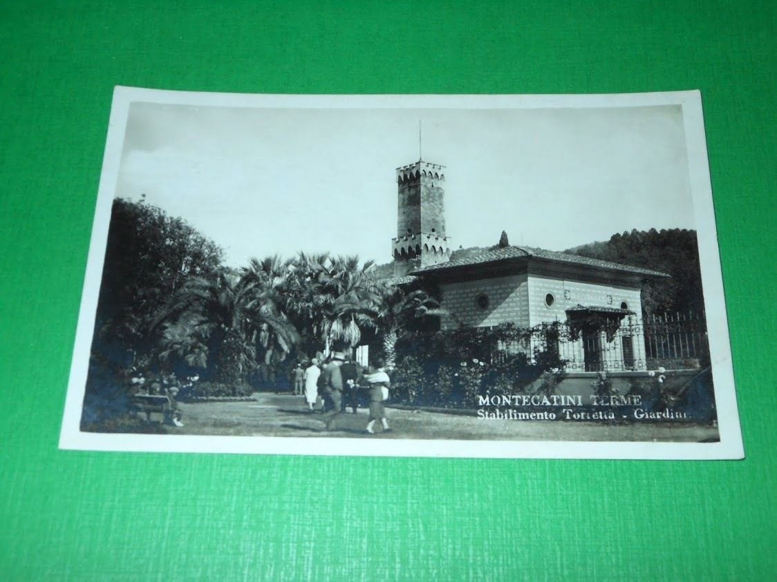 Cartolina Montecatini Terme - Stabilimento Torretta - Giardini 1930 ca.