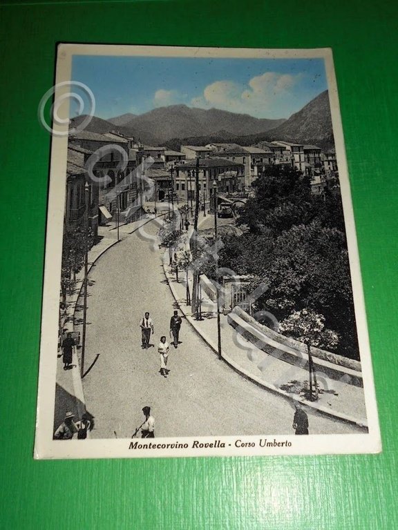 Cartolina Montecorvino Rovella - Corso Umberto 1955