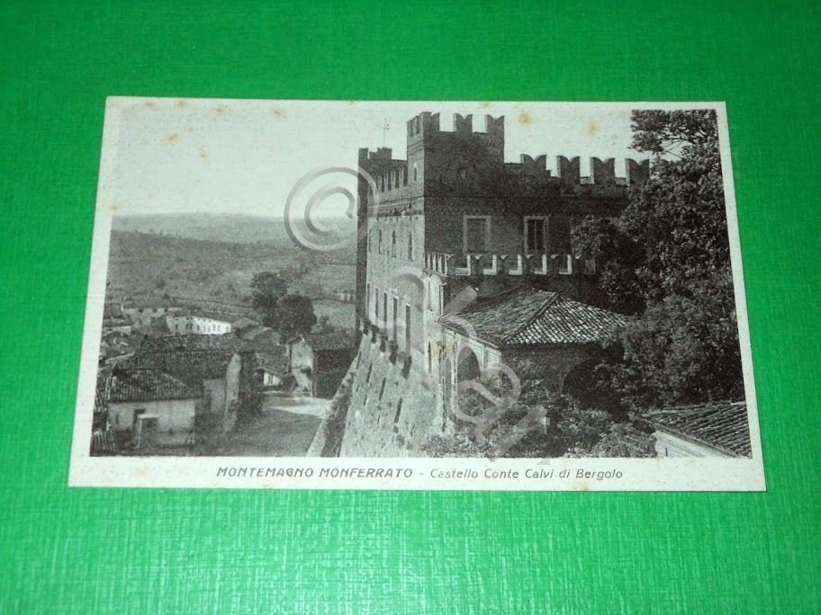 Cartolina Montemagno Monferrato - Castello Conte Calvi di Bergolo 1943.