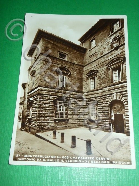 Cartolina Montepulciano - Palazzo Cervini 1936