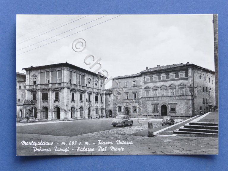 Cartolina Montepulciano - Piazza Vittorio Palazzo Tarugi Palazzo Dal Monte