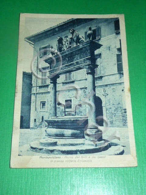 Cartolina Montepulciano - Pozzo dei Grifi e dei Leoni in …