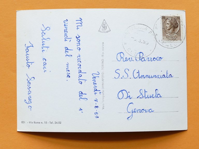 Cartolina Monterosso - Valle Grana - Panorama - 1959.