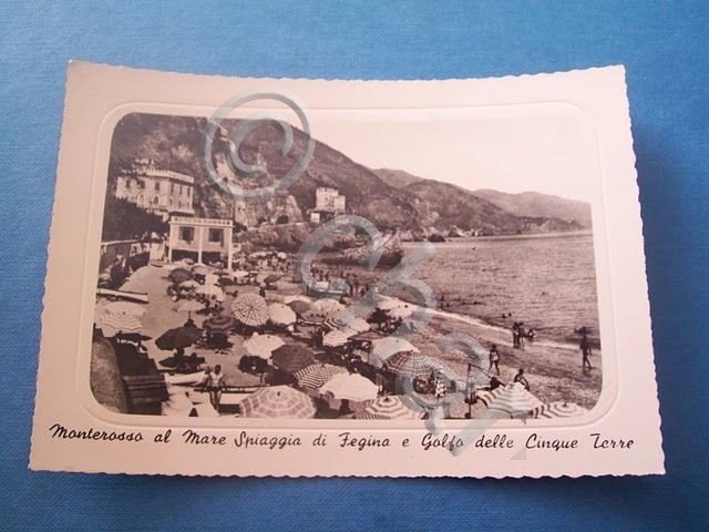 Cartolina Monterosso al Mare - Spiaggia di Fegina 1940