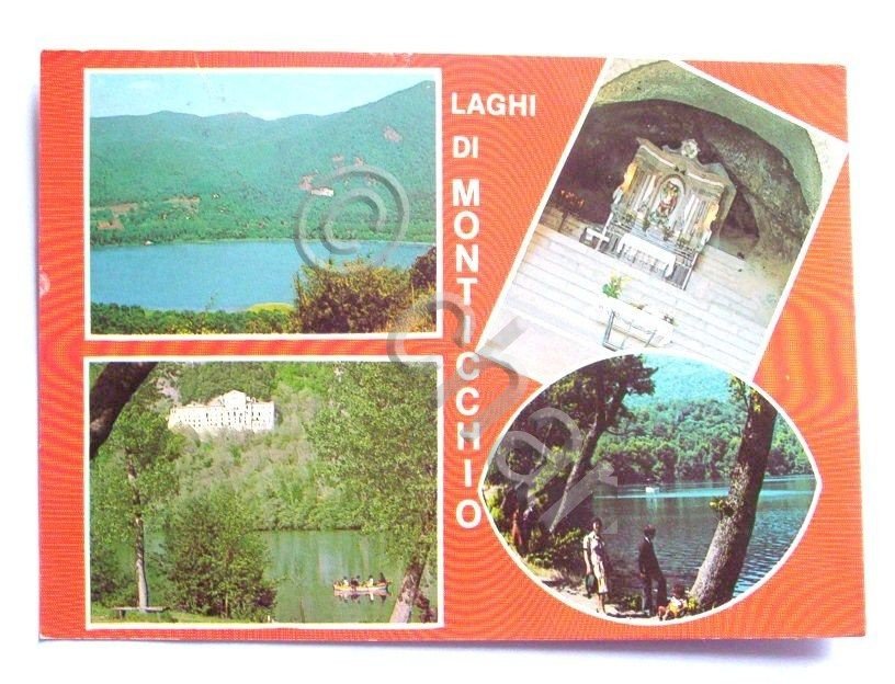 Cartolina Monticchio - Panorama dei laghi 1982