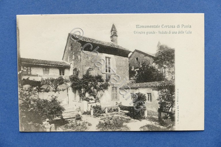 Cartolina Monumentale Certosa di Pavia - Chiostro Grande - 1910 …