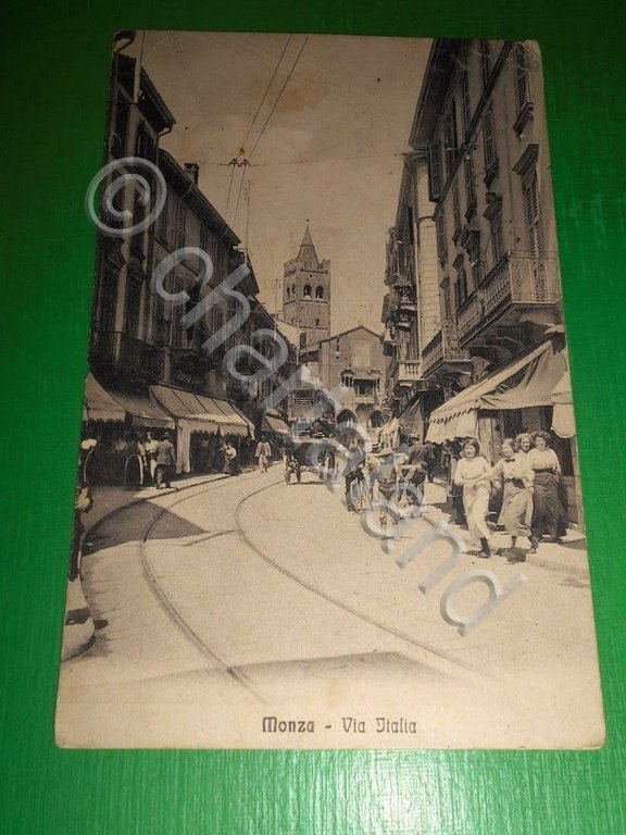 Cartolina Monza - Via Italia 1906 ca.