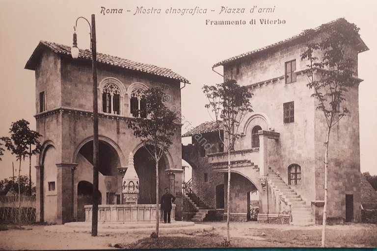 Cartolina Mostra etnografica - Roma - Piazza d'Armi - Frammento …