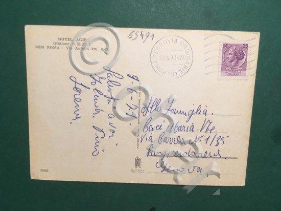 Cartolina Motel Agip - Gestione S.E.M.I. - Roma - 1971