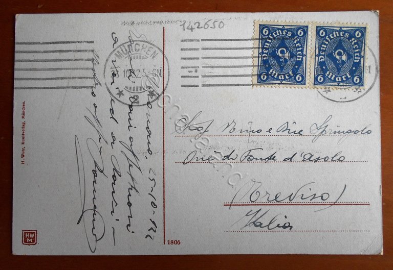 Cartolina Munchen - Schloss Nymphenburg - 1922