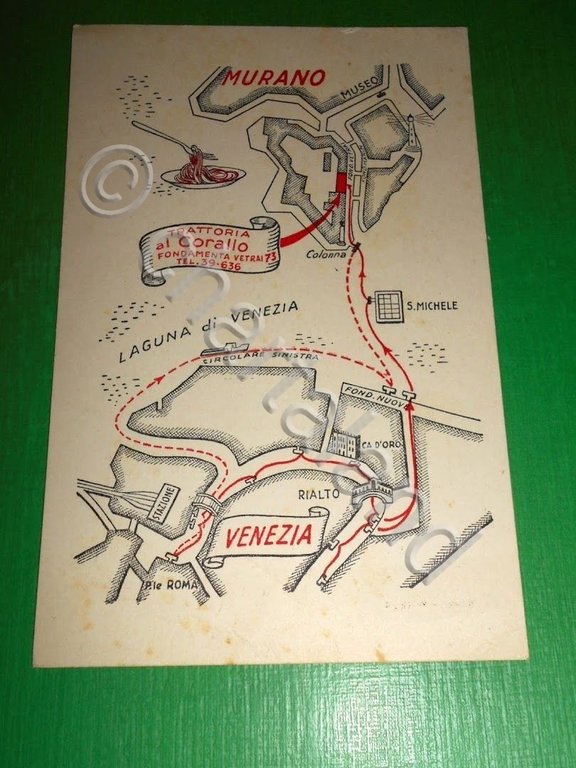 Cartolina Murano - Trattoria Al Corallo ( Fondamenta Vetrai ) …