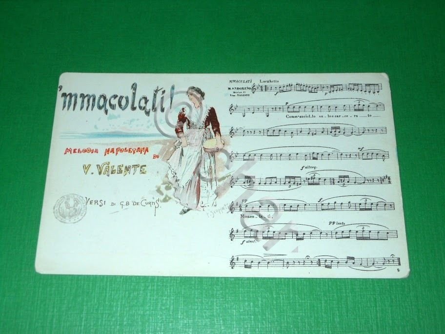 Cartolina Musicale Bideri ( Napoli ) - 'Mmaculati ! 1910 …