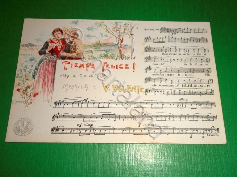 Cartolina Musicale Bideri ( Napoli ) - Tiempe Felice ! …