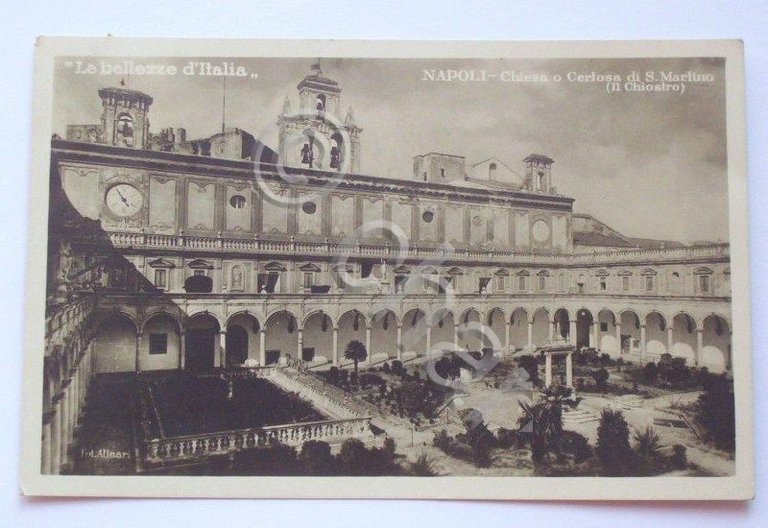 Cartolina Napoli - Chiesa o Ceriosa di S. Marlino 1929.