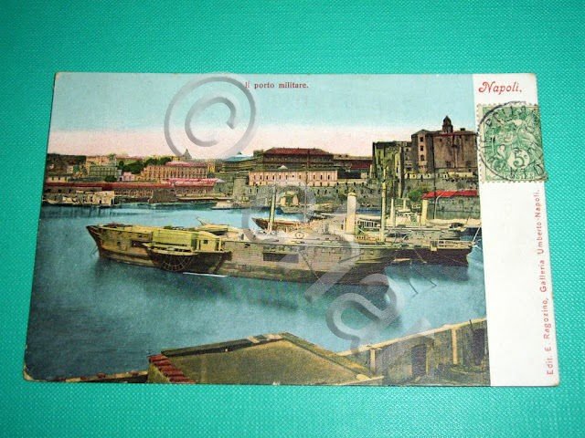 Cartolina Napoli - Il Porto Militare 1907.