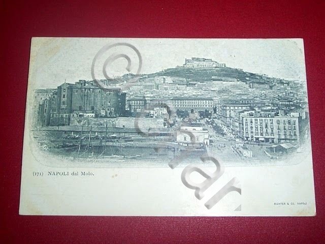 Cartolina Napoli - Panorama dal molo 1900 ca.