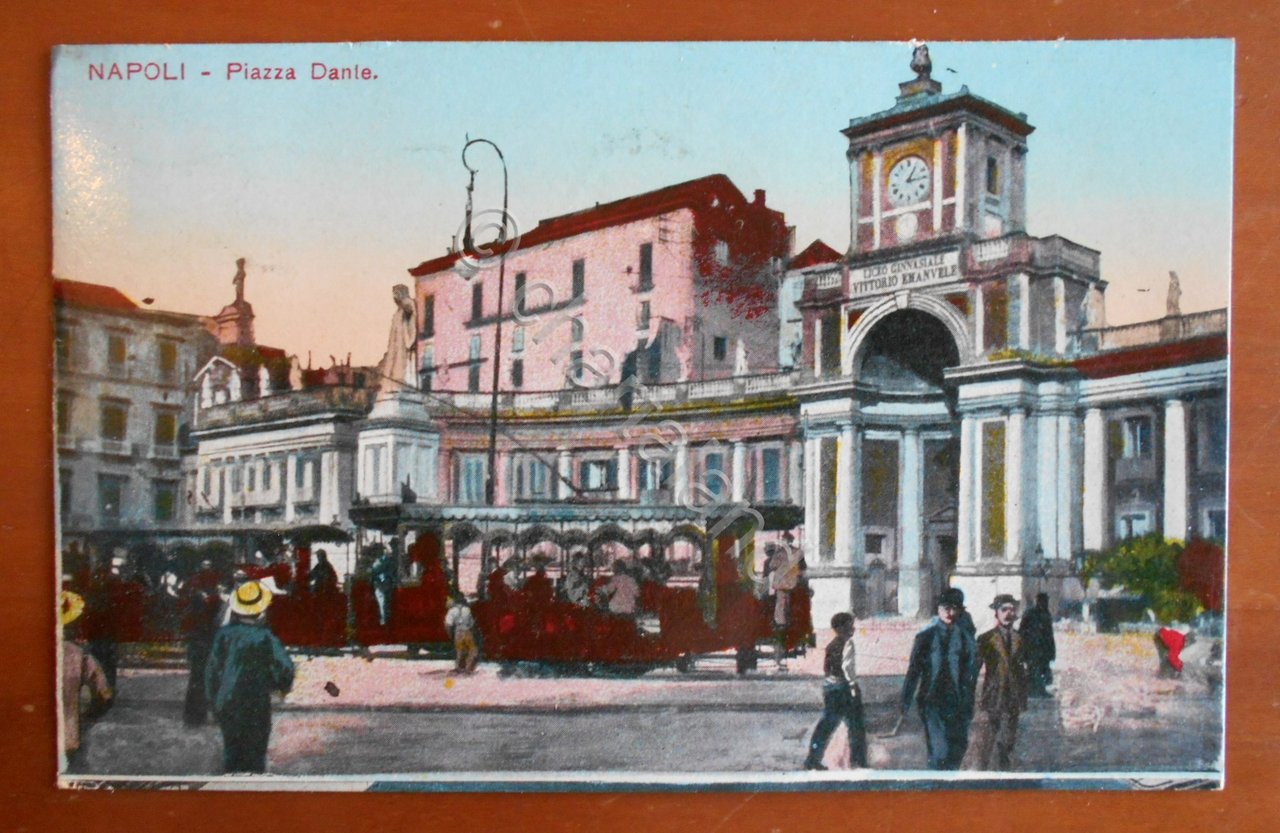 Cartolina Napoli - Piazza Dante - 1916