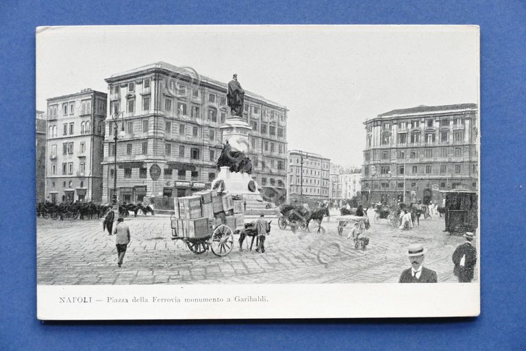 Cartolina Napoli - Piazza della Ferrovia - 1905 ca. | Immagine Gallery 2