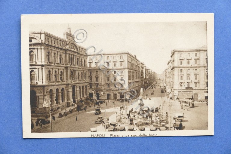 Cartolina Napoli - Piazza e Palazzo della Borsa - 1930 …