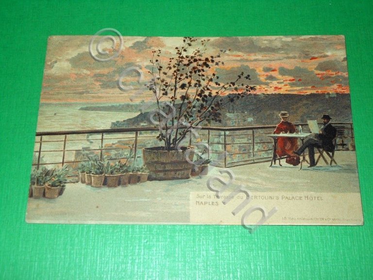 Cartolina Napoli - Sul terrazzo di Bartolini's Palace Hotel 1910 | Immagine Gallery 2