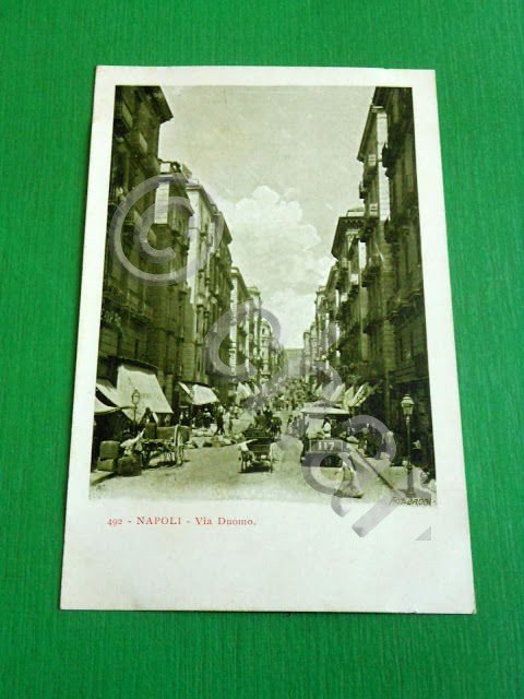 Cartolina Napoli - Via Duomo 1910 ca