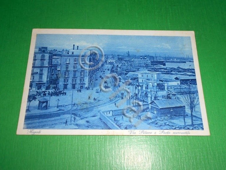 Cartolina Napoli - Via Piliero e Porto Mercantile 1932