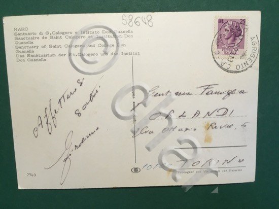 Cartolina Naro - Santuario Di S. Calogero e Istituto Don …