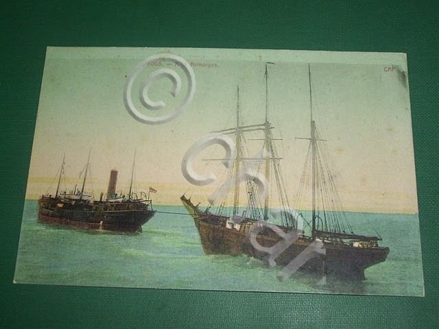 Cartolina Navi - A la Remorque 1910 ca.