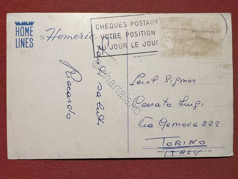 Cartolina Navi - Home Lines - S/S Homeric - 1960 …