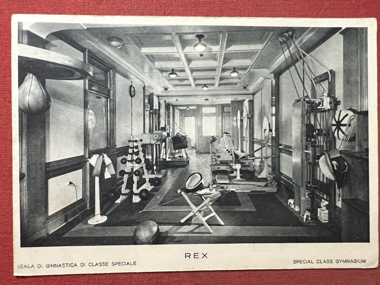 Cartolina Navi - Italia, Flotte Riunite - REX - Sala … | Immagine principale