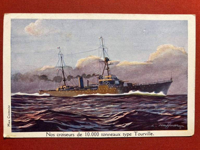 Cartolina Navi - Nos Croiseurs de 10.000 Tonneaux Type Tourville …