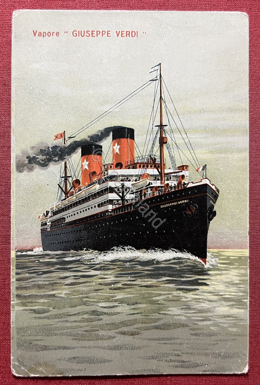 Cartolina Navi - Vapore Giuseppe Verdi - 1920 ca.