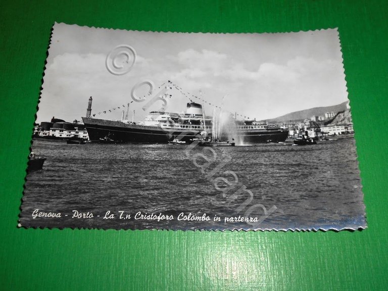 Cartolina Navigazione - Genova - Porto - T/N Cristoforo Colombo …