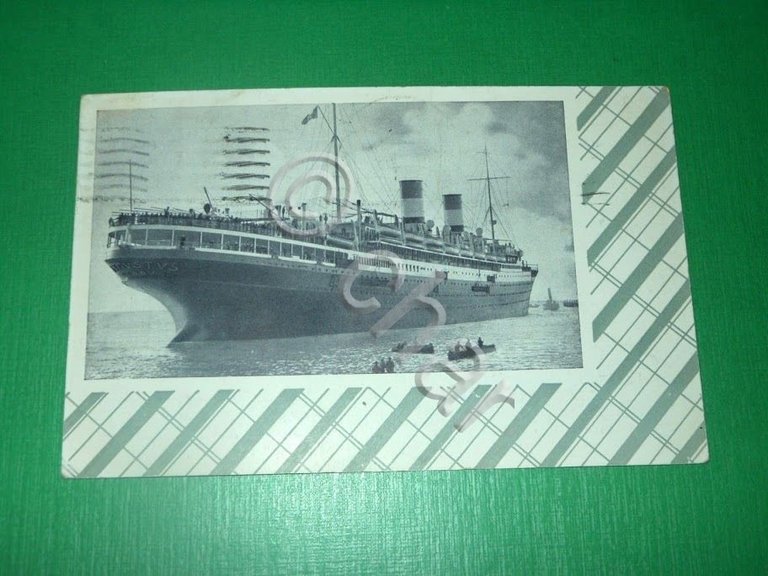 Cartolina Navigazione Generale Italiana - Nave Augustus 1930.