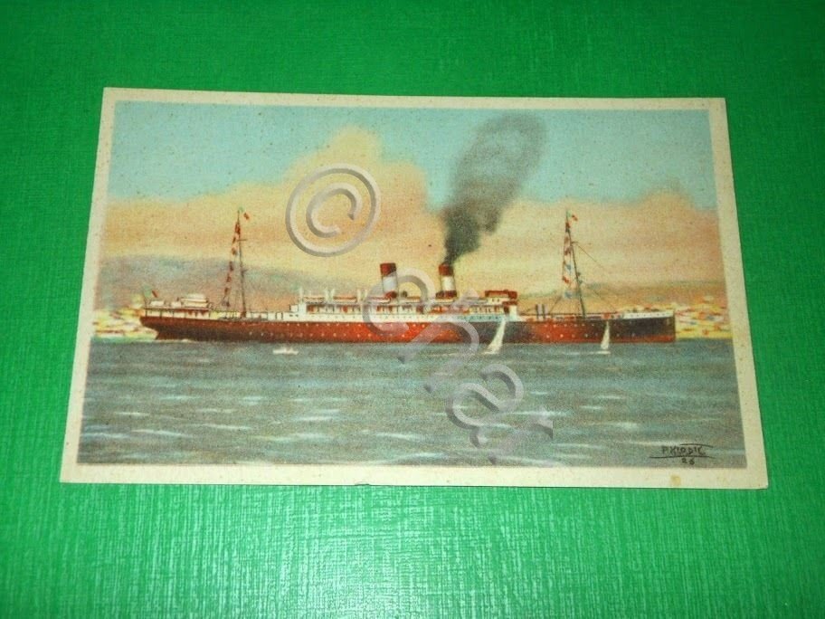 Cartolina Navigazione Generale Italiana - Piroscafo Duca degli Abruzzi 1940 …