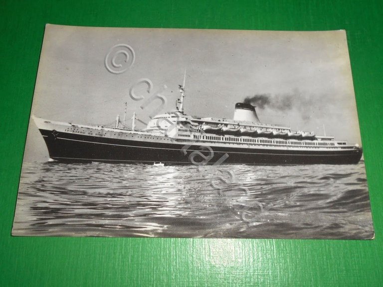 Cartolina Navigazione Genova - T/n Leonardo da Vinci 1960 ca