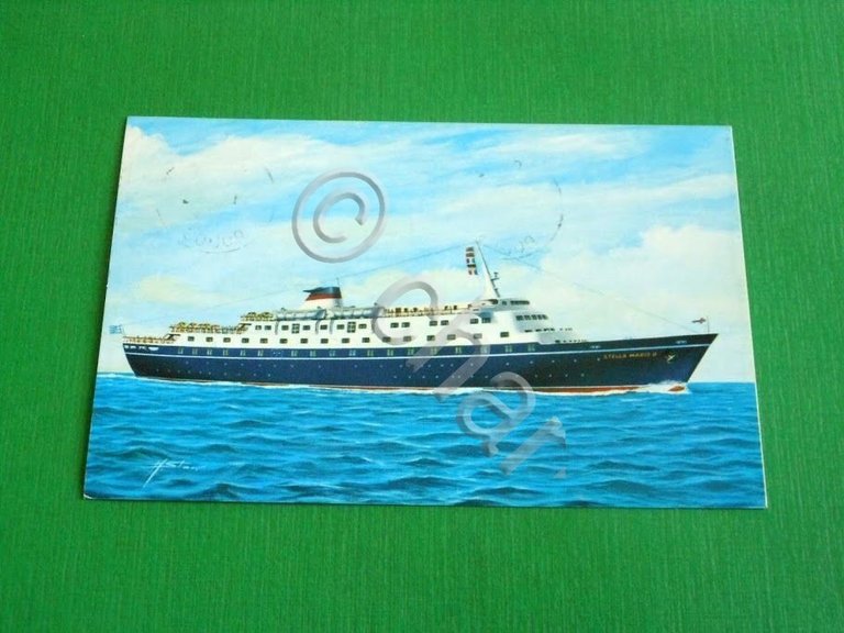 Cartolina Navigazione Grecia Sun Line - Nave Stella Maris 1973.