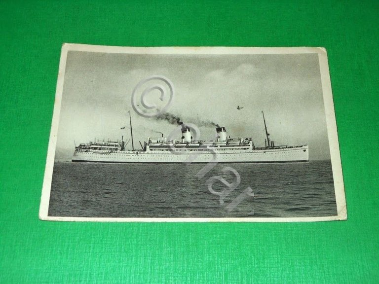 Cartolina Navigazione "Italia" Flotte Riunite (Genova) - Nave Giulio Cesare …
